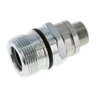 Steel DN 12.5 Hydraulic Coupling Socket 15 mm L Compression Ring ISO 14541/8434-1 D M36 x 2