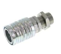 Steel DN 12.5 Hydraulic Coupling Socket 16 mm S Compression Ring Bulkhead ISO 7241-1 A/8434-1 D 20.5mm