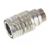 Steel DN 12.5 Hydraulic Coupling Socket 18 mm L Compression Ring ISO 7241-1 A/8434-1 D 20.5mm