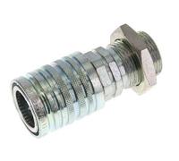 Steel DN 12.5 Hydraulic Coupling Socket 20 mm S Compression Ring Bulkhead ISO 7241-1 A/8434-1 D 20.5mm