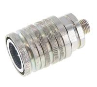 Steel DN 12.5 Hydraulic Coupling Socket 8 mm L Compression Ring ISO 7241-1 A/8434-1 D 20.5mm