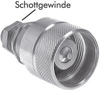 Steel DN 25 Hydraulic Coupling Plug 28 mm L Compression Ring Bulkhead ISO 8434-1 D M48 x 3