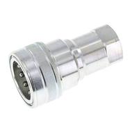 Steel DN 25 Hydraulic Coupling Socket 1 inch Female NPT Threads ISO 7241-1 B D 37.8mm