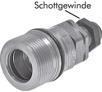 Steel DN 25 Hydraulic Coupling Socket 28 mm L Compression Ring Bulkhead ISO 8434-1 D M48 x 3