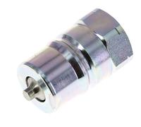 Steel DN 40 Hydraulic Coupling Plug 1 1/4 inch Female NPT Threads ISO 7241-1 B D 44.5mm