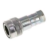 Steel DN 6.3 Hydraulic Coupling Socket 1/4 inch Female NPT Threads ISO 7241-1 B D 14.2mm