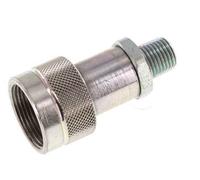Steel DN 6.3 Hydraulic Coupling Socket 1/4 inch Male NPT Threads ISO 14540 D 15.9 mm
