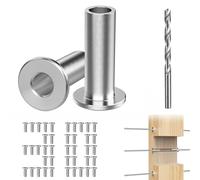 Steel DN Mate 100 Pack Stainless Steel Protector Sleeves for 1/8" Wire Rope, Cable Railing Hardware for Deck/Cable Railing System, T316 Marine Grade, Cable Sleeves Come with a Drill Bit DE05