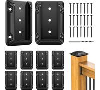 Steel DN Mate 20 PCS Deck Railing Bracket Connectors for 2x4 (Actual 1.5”x3.5”) Wood Post to Handrail Connection, Sturdy Nylon Stair Fence Railing Connectors with Coated Wood Screws,Drill Bit