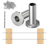 Steel DN Mate 200 Pack Stainless Steel Protector Sleeves for 1/8" Wire Rope, Cable Railing Hardware for Deck/Cable Railing System, T316 Marine Grade, Cable Sleeves Come with a Drill Bit DE100