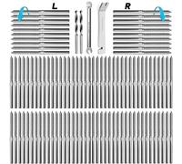 Steel DN Mate T316 Stainless Steel Right&Left Handed Thread Swage Lag Screws for Wood Post of 1/8" Cable Railing Kit, Deck Railing Hardware/Stair Deck Railing,DIY Wood Baluster Kit, 50 Pairs 100 Packs