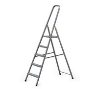 DRABEST Home Steel Ladder with Powder-Coated Finish & Platform - Step Ladder 5 Step with Platform - Lightweight Step Ladder - Foldable Ladder for Home - 125 Kg - 46x173x8cm