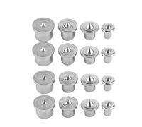 Steel Dowel Centre Points for Precise Tenon & Joint Alignment - 16-Pc Chrome-Plated Wood Drill Hole Marking Set, Includes 4 Each of 6mm, 8mm, 10mm, 12mm
