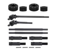 Steel Driveshaft Set VDI Universals Rear Straight Axle Shafts 20T/28T Portal Gear Set for Vanquish Products VS4-10 F10 Axles (F10FULLSET)