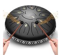 Steel Drum 11 Note 6 Inches D-Key Rain Drums for Garden,Handpan Drums with Music Book, Mallets and Carry Bag,Percussion Instrument Gift for Meditation Musical Education Mind Healing