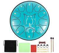Steel Drum 6inch 11 Notes Tongue Drum Handpan Drum Chakra Rain Drum Preschool Activities Drum Instrument Metal Meditation Drum Sound Healing Tank Drum for Yoga Musical Education(Blue)