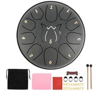 Steel Drum 6inch 11 Notes Tongue Drum Handpan Drum Chakra Rain Drum Preschool Activities Drum Instrument Metal Meditation Drum Sound Healing Tank Drum for Yoga Musical Education(Black)