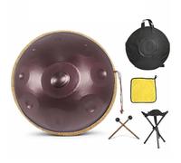 Steel Drum Handpan Instrument Set for Beginners Adults, 432Hz 440Hz 9 10 12 Notes D Minor, Hand-Tuned Harmonic Percussion for Backyard Jamming Gifts(Purple,432HZ/10Note)