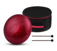 Steel Drum Tongue 14 Inchs 15 Notes, Percussion Instrument Kit Carry Bag With Music Book Mallets, Children's Music Enlightenment,for Adults Yoga Meditation (Color : Red)