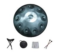 Steel Drums Instruments Rattan Edge Protection for Adults, 10-Note Handpan Instrument Tounge Drum with Hand Pan Bag, Mallet, Stand, Dust-Free Cloth,Black