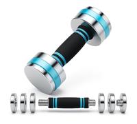 Steel Dumbbells Ultracompact Adjustable - Chrome Dumbbell Set with Anti-Slip Foam Handle, Compact Weights for Home & Gym Training (Single 7.5kg)