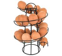 Steel Egg Skelter Dispenser Rack,Spiral Egg Holder, Save space, Egg Display Holder, Wire Chicken Egg Storage Organizer,Egg Basket for Countertop Kitchen (Black)