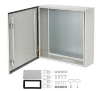 Steel Electrical Box, Electrical Junction Box with Secure Lock-and-Key System & High-Strength Hinges, Weatherproof Electrical Enclosure Box with Sturdy Mounting Plate, for Indoor Outdoor Application