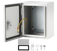 Steel Electrical Box, Electrical Junction Box with Secure Lock-and-Key System & High-Strength Hinges, Weatherproof Electrical Enclosure Box with Sturdy Mounting Plate, for Indoor Outdoor Application