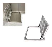 Steel Entrance Panel with Handle, Rectangular Staircase Door to The Basement Storage Room, Recessed Seamless Crawlspace Floor Hatch(34x24 inch)
