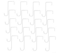 Steel Fence Hooks 20Pcs 6x2.1in No Drill Heavy Duty Rust Resistant(White)