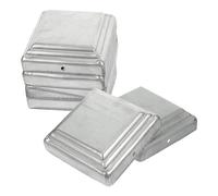 Steel Fence Post Cap 10x10x3cm Silver Cover 10pcs for Outdoor Protection | Weather Shield against Sun, Dust and Stains, Helping Newel Posts, Gate Frames and Yard Fencing Stay Secure