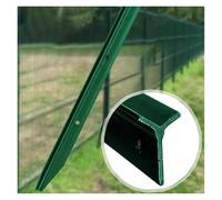 Steel Fence Post Pack of 5, Green Metal Fencing Support Posts for Garden Wire Fence, 1.3m/4.26ft Tall with Spike Bottom for Stability
