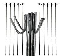 Steel Fencing Pins 8mm x 1200mm Pack of 10 - Lantern Hook Barrier Fencing Pins - Metal Pins for Temporary Fencing for Construction, Garden Netting - Non - Galvanised