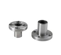 Steel Flange Thread Nut, 4PCS LMF6UU/LMF8UU/LMF10UU/LMF12UU/LMF13UU/LMF16UU Round Flange Coupling Linear Motion Bearing Optical Axis Guide Rod(LMF25UU 25mm)