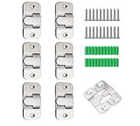 Steel Flush Concealed Mount Brackets, Universal Furniture Connector Z Clip Brackets for Pictures Mirrors Frames etc. (6 Pairs Small)