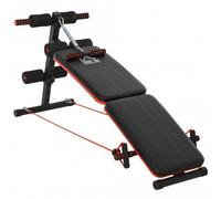 Steel Foldable Home Core Workout Bench Red/Black - TJ Hughes Black