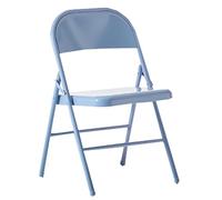 Steel Folding Chair Portable for Indoor & Outdoor Use Black & Military Green Perfect for Kitchens Balconies Camping and Events (Light Blue)