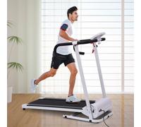 Steel Folding Motorized Home Treadmill w/ LCD Monitor White