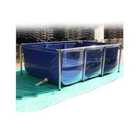 Steel Frame Aquarium Canvas Fish Pond Pool Above Ground with Transparent PVC Window Holding Tank for Breeding Koi Easily Assembled(120x80x71cm)