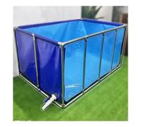 Steel Frame Canvas Fish Pond - Above Ground Aquarium with Clear PVC Window, Ideal Koi Breeding Holding Tank - Durable, Portable, Outdoor Garden Decor