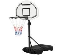 Steel Frame Freestanding Basketball Hoop Height Adjustable Basketball Stand Black