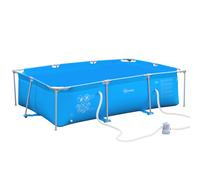 Steel Frame Pool & Filter Pump & Cartridge Rust Resistant 315 x 225 x 75cm Blue