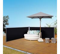 Steel Frame Retractable Double-Sided Awning Black