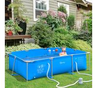 Steel Frame Swimming Pool w/ Filter Pump and Reinforced Sidewalls Rust Resistant