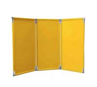 Steel-framed welded curtain, portable folding spark shield, barrier suitable for workshop and automotive safety.
