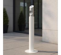 Steel Freestanding Trash Bin with Key, Vertical Butt Receptacle - Stainless Steel Waste Container for Patios, Gardens, Hotels, Pubs, and Offices