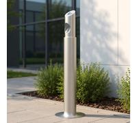 Steel Freestanding Trash Bin with Key, Vertical Butt Receptacle - Stainless Steel Waste Container for Patios, Gardens, Hotels, Pubs, and Offices