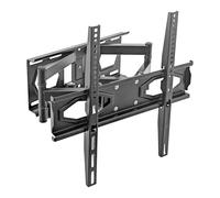 Steel Full Motion TV Wall Bracket for 25-65 Inch Flat & Curved TVs up to 40kg; Max. VESA 400x400mm - Black - 1x LED OLED Flat Screen Smart Over Table Shelf Mount Brackets - by Harbour Housewares