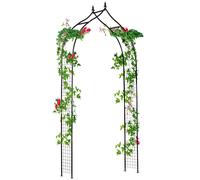 Steel Garden Arch Pergola Trellis for Climbing Plants Outdoor Backyard Black