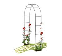 Steel Garden Arch TrellisMetal Arbor for Weddings Parties & Backyard Decoration Arched Flower Frame Durable Outdoor Structure (Green W180xH220xD40cm)
